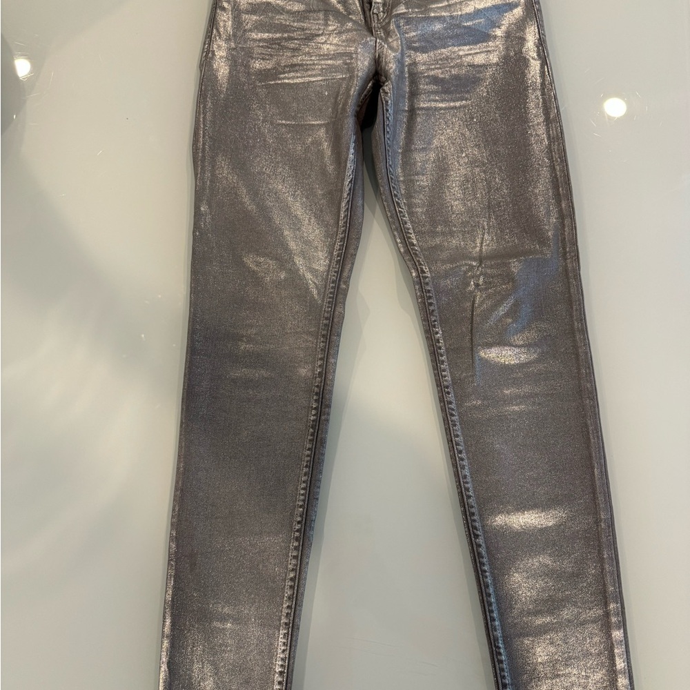 Mango Shimmering Silver Denim